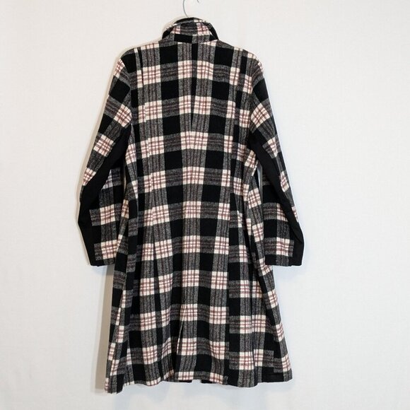 TORRID Black/Red Plaid Mid-Length Heavyweight Sweater Coat; Size 18/20 - Picture 2 of 5